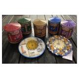 Decorative Clocks and Carousel Tins