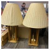 2 - Oak Table Lamps
