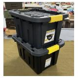2 - Tough Box 12 Gallon Totes w/ Lids