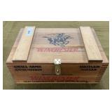 Wood Winchester 12 ga Shotshell Box with Lid