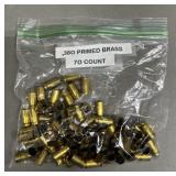 70ct .380 Auto Primed Brass