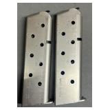 2 - 1911 .45 Auto 8 rnd Stainless Magazines