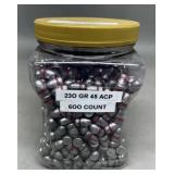 600ct .45 ACP 230 gr Lead Bullets