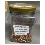 200ct Hornady .357 Cal 125 gr JHP Bullets