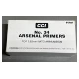 1000 CCI No. 34 7.62 Rifle Primers