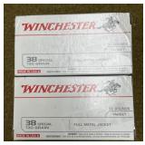 100 rnds Winchester .38 Spl Ammo