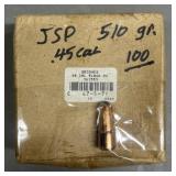 100ct .45 Cal 510 gr JSP Bullets