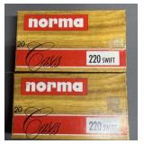 40ct New Norma .220 Swift Unprimed Brass