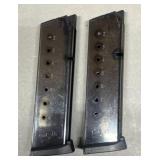2 - Mec-Gar .45 Auto 8 rnd Pistol Magazines