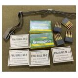 127 rnds .30-06 Ammo,20 rnds Brass,Rifle Sling