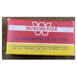 50 rnds Vintage Winchester .25 Auto Ammo