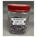 500ct .38 Cal 158 gr SWC Lead Bullets