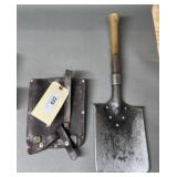 German? WWII Shovel, w/ Leather Case