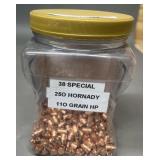 250ct Horandy .38 Spl 110 gr HP Bullets