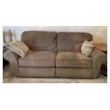 Modern Double  Recliner Brown Sofa