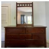 7 Drawer Lowboy Dresser w/ Mirror