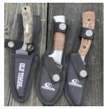 3 - New Hunting Knives in Sheaths