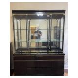 2 pc Black Mirrored China Cabinet