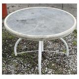 Glass Top Patio Side Table
