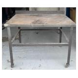 Steel Shop Bench on Rollers
