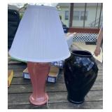 Table Lamp and 16" Vase