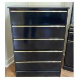 5 Drawer Black Highboy Chest
