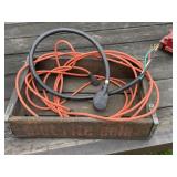 Wood Soda Crate & Extension Cords