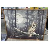 Large Horned Owl Print on Canvas