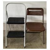 Stepstool and Folding Chair
