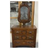 Walnut 3 Drawer Dresser