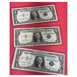 3 - 1957 $1 Silver Certificate Notes