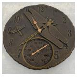 Dragonfly Clock and Thermometer