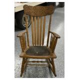 Oak Pressed Back Rocking Chair