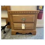 Oak 2 Drawer Nightstand