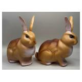 Two 13" Blow Mold Rabbits