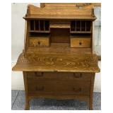 Oak 3 Drawer Secretary Desk