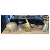 Brass Dog, Elephant & Basket