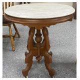 Marble Top Walnut Table