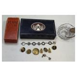 Military & Basketball Pins, Indian Coin Bracelet