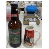 Budweiser Stein and Bottle