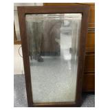 Oak Framed Beveled Wall Mirror