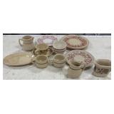 14 pcs Mixed Pattern Red Buffalo China