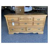 Oak 8 Drawer Lowboy Dresser