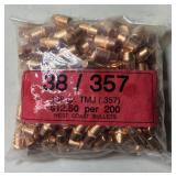 200ct West Coast .38/.357 Cal 158 gr TMJ Bullets