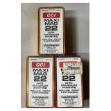 150 rnds CCI Maxi Mag .22 Magnum HP Ammo