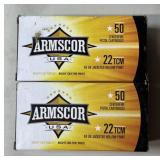 100 rnds Armscor .22 TCM HP Ammo