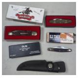 3 - Newer Pocket Knives & Leather Sheath
