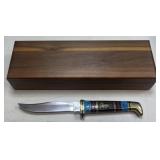 David Yellowhorse Buck Custom Knife & Wood Case