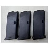 3 - Glock 9mm 10 rnd Magazines