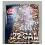 550 rnds Federal .22LR Ammo